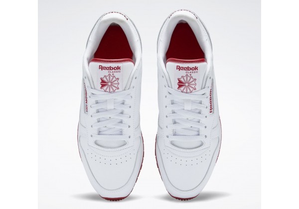 White Red Reebok Кроссовки Reebok Leather White Flash Red купить в Москве